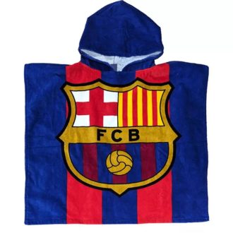 Baby poncho "Blaugrana" with logo (microfiber)