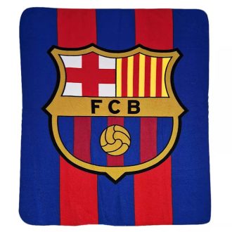 Fleece plaid "Blaugrana" with logo
