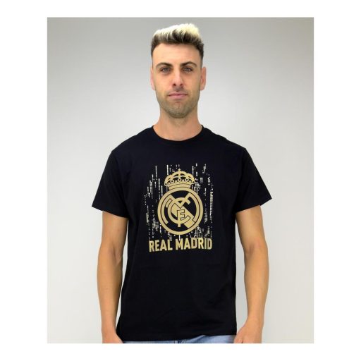 Real Madrid crest T-shirt - black and gold - S