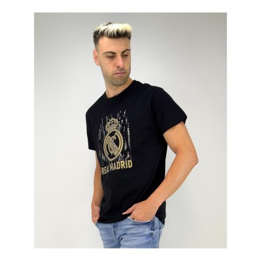 Real Madrid crest T-shirt - black and gold - XL