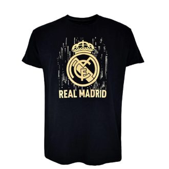 Real Madrid crest T-shirt - black-gold