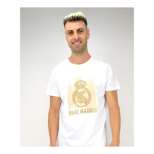 Real Madrid crest T-shirt - white-gold - L