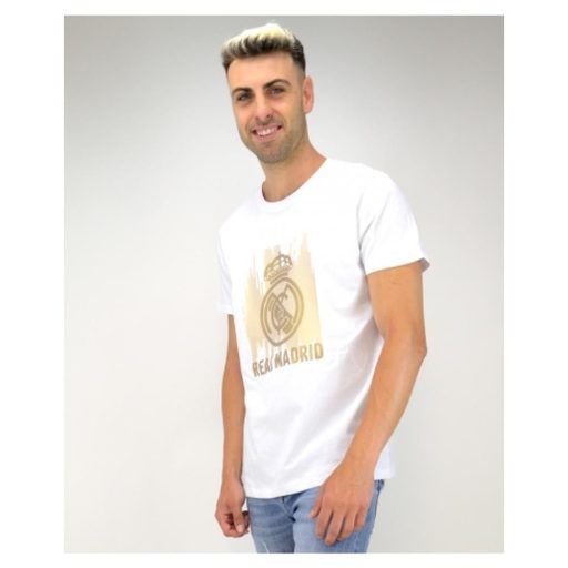 Real Madrid crest T-shirt - white-gold - L